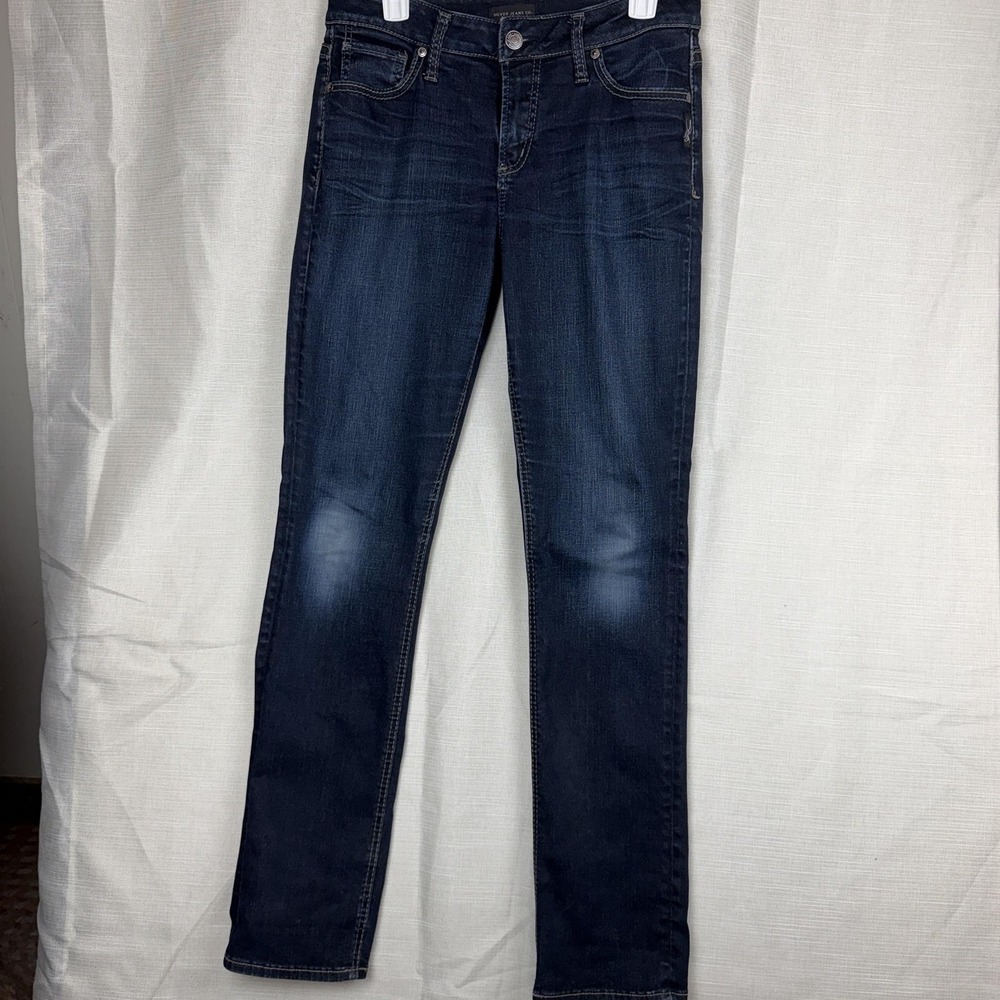 Silver Jeans Co Avery Straight Jeans Womens W29 L32 Dark Wash Mid Rise Stretch